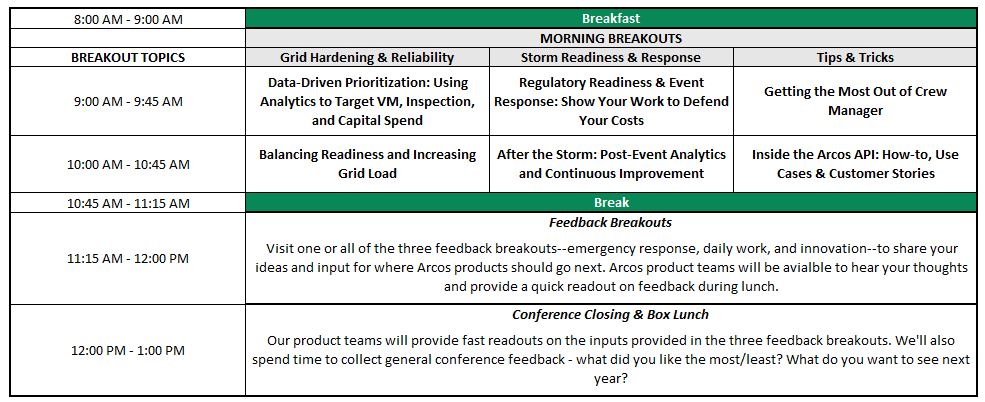 Friday Agenda