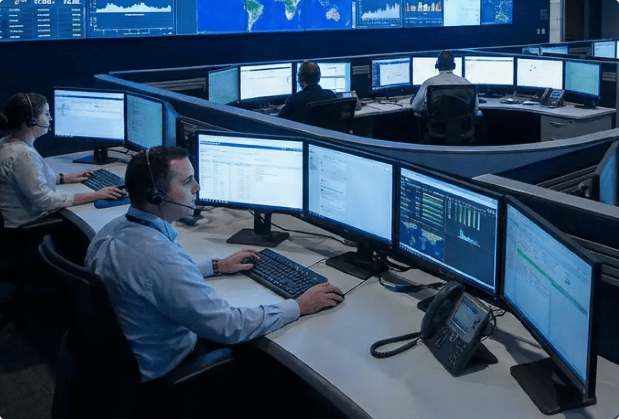 Team working in control room