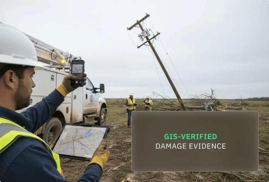 Utility workers document downed power lines with GIS technology.