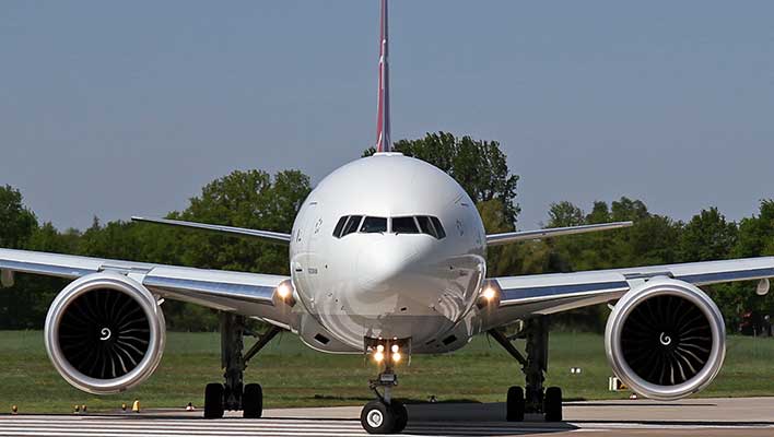 The front of an airplane