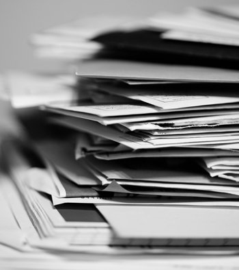 A stack of semi-disorganized papers