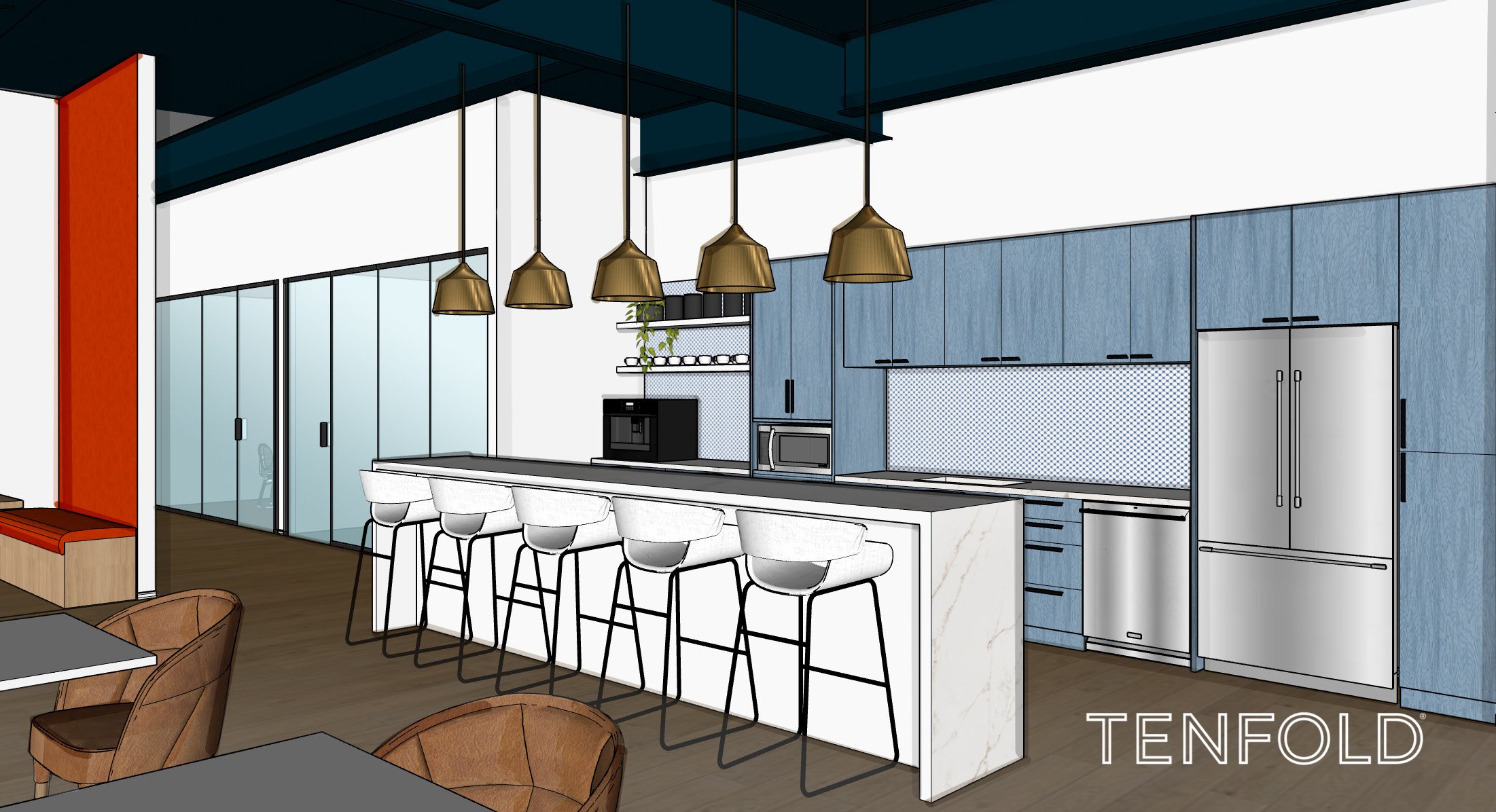Render of new kitchen space
