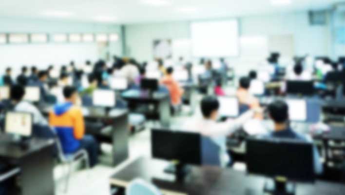 Students sitting in a classroom