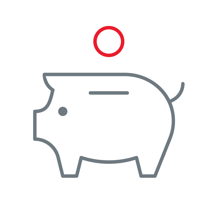 An icon of a piggy bank