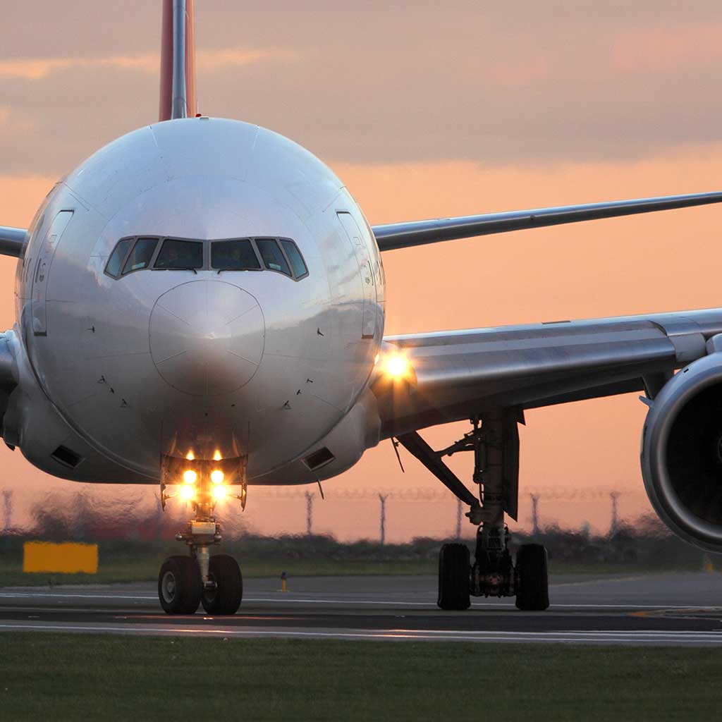 An airplane preparing for takeoff